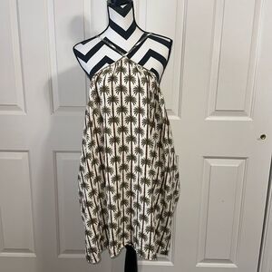 AGUA BENDITA for Target Palm Tree Print Linen Halter Dress